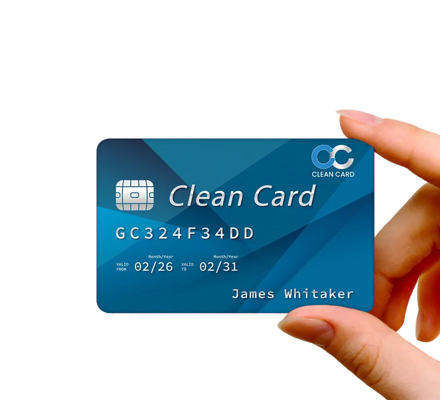 CleanCard in der Hand