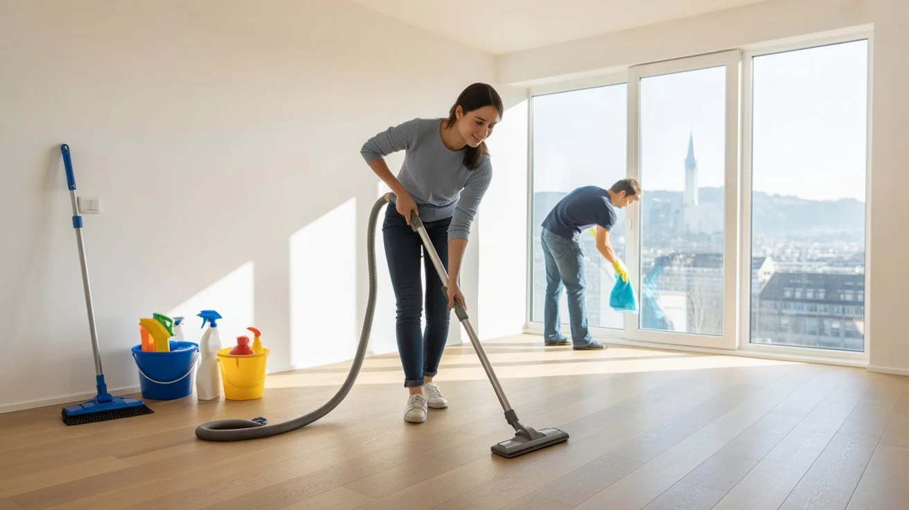 Wohnung vor dem Auszug reinigen – professionelle Reinigung in Zürich mit Staubsauger und Putzmitteln
