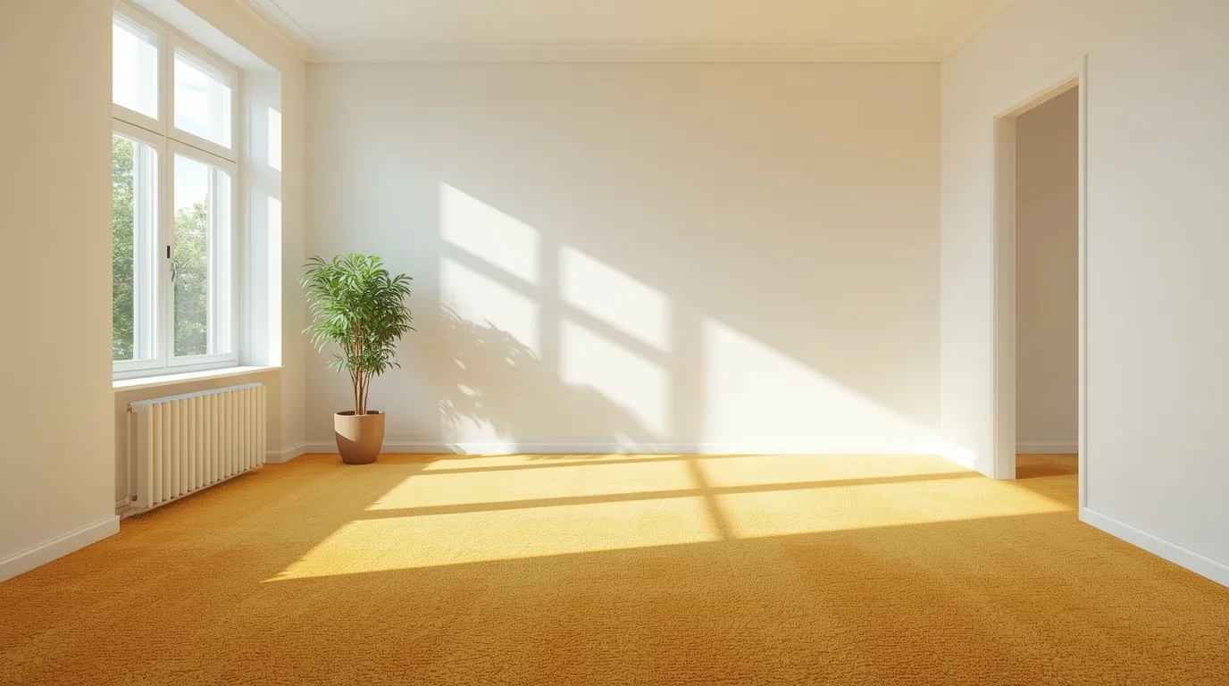 Sauberer Teppich im Wohnzimmer nach Teppichgerüche entfernen