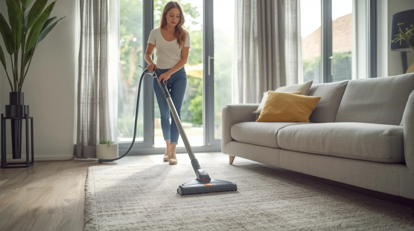 Dampfreinigung in Schweizer Wohnzimmer – Teppiche und Sofas sauber mit Dampfreiniger