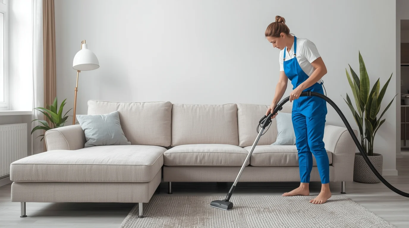 Professionelle Sofareinigung mit moderner Ausrüstung für ein frisches Zuhause