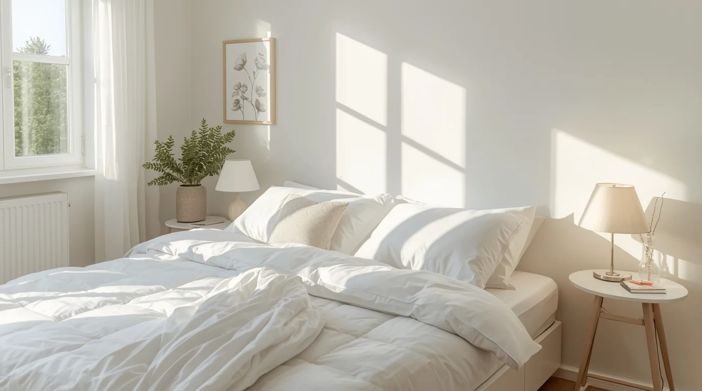Frisches Schlafzimmer in Zürich nach professioneller Matratzenreinigung für besseren Schlaf