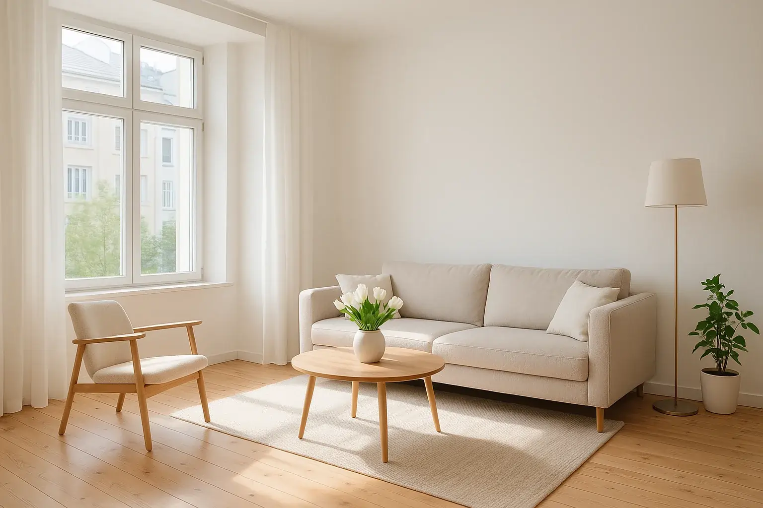 Wohnungsreinigung in Luzern – frisches, sauberes Wohnzimmer nach professioneller Reinigung.