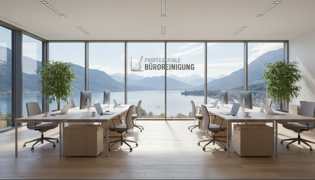 Modernes Büro in Luzern mit sauberen Schreibtischen und natürlichem Licht – Symbol für professionelle Büroreinigung.