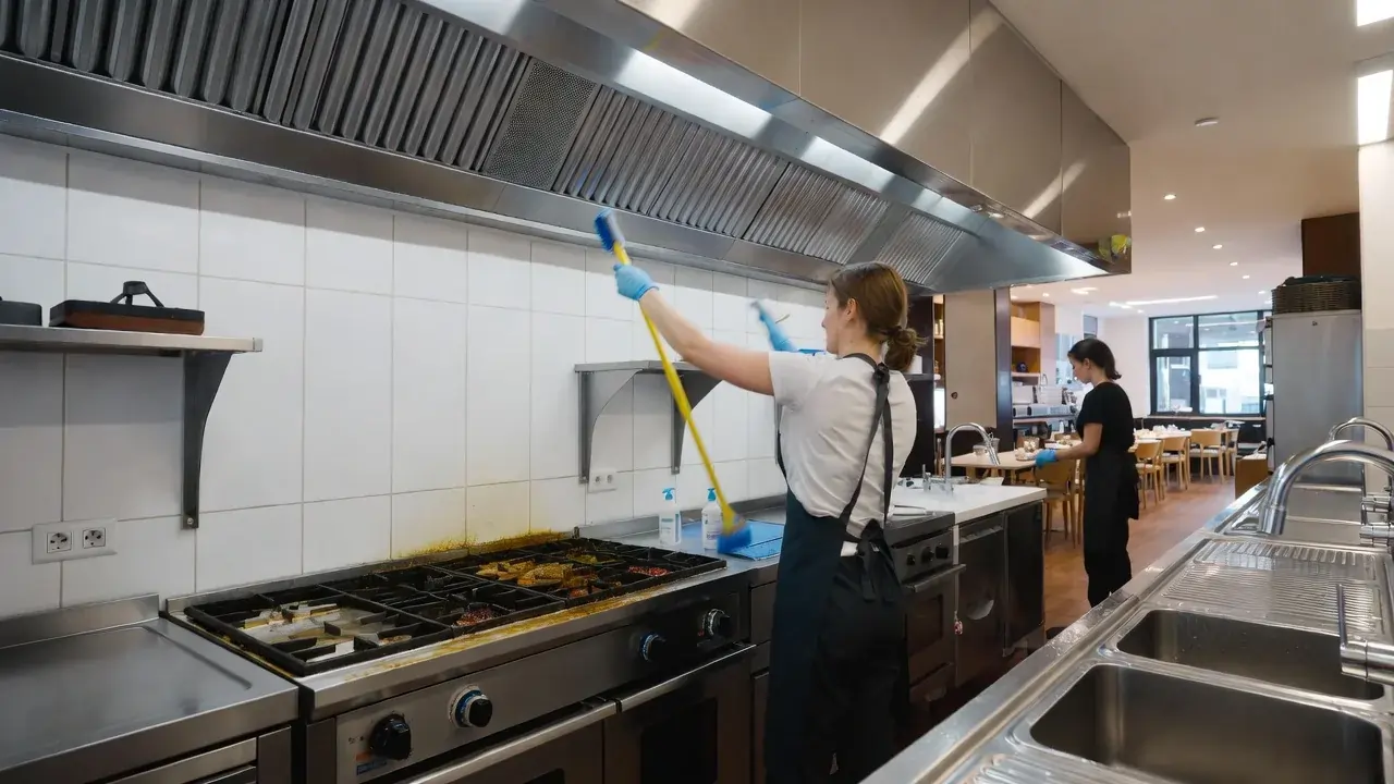 Professionelle Restaurant-Grundreinigung in Zürich Reinigen von Küchen- und Gastraumflächen für maximale Hygiene und Sicherheit.