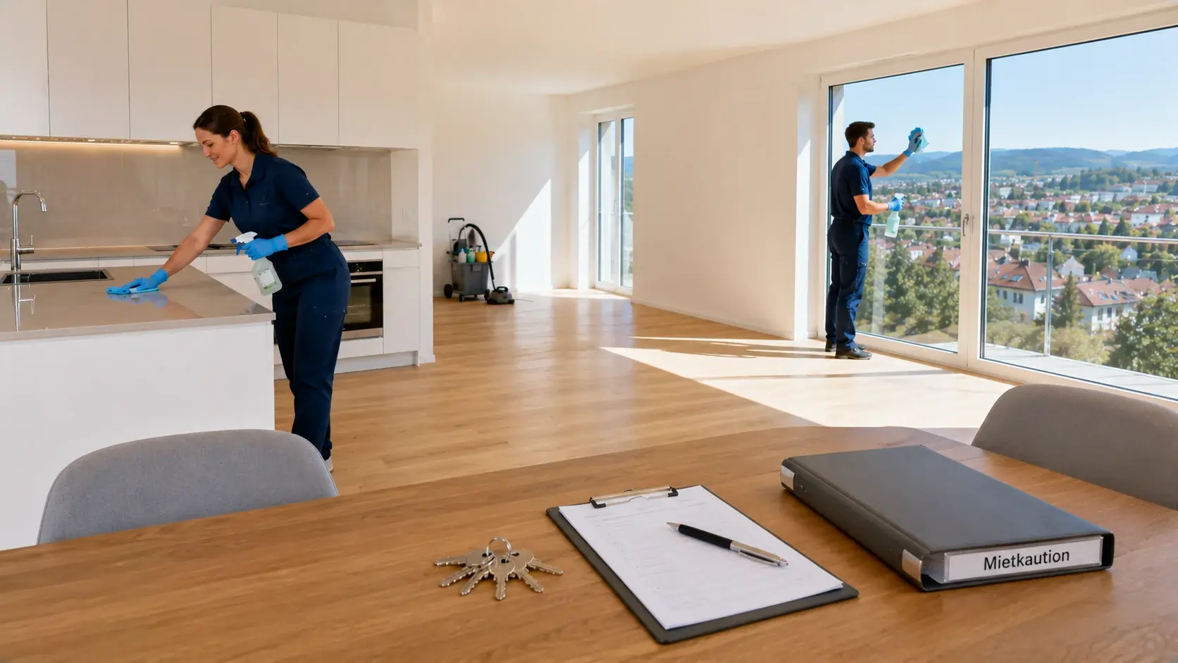 Professionelle Endreinigung einer Zürcher Mietwohnung für eine erfolgreiche Wohnungsabgabe und die vollständige Rückerstattung der Mietkaution in der Schweiz.