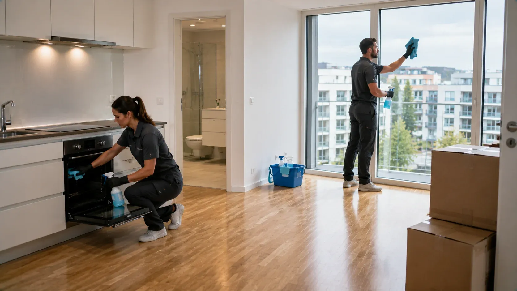 Professionelle Umzugsreinigung einer Mietwohnung in Kloten vor der Wohnungsabnahme