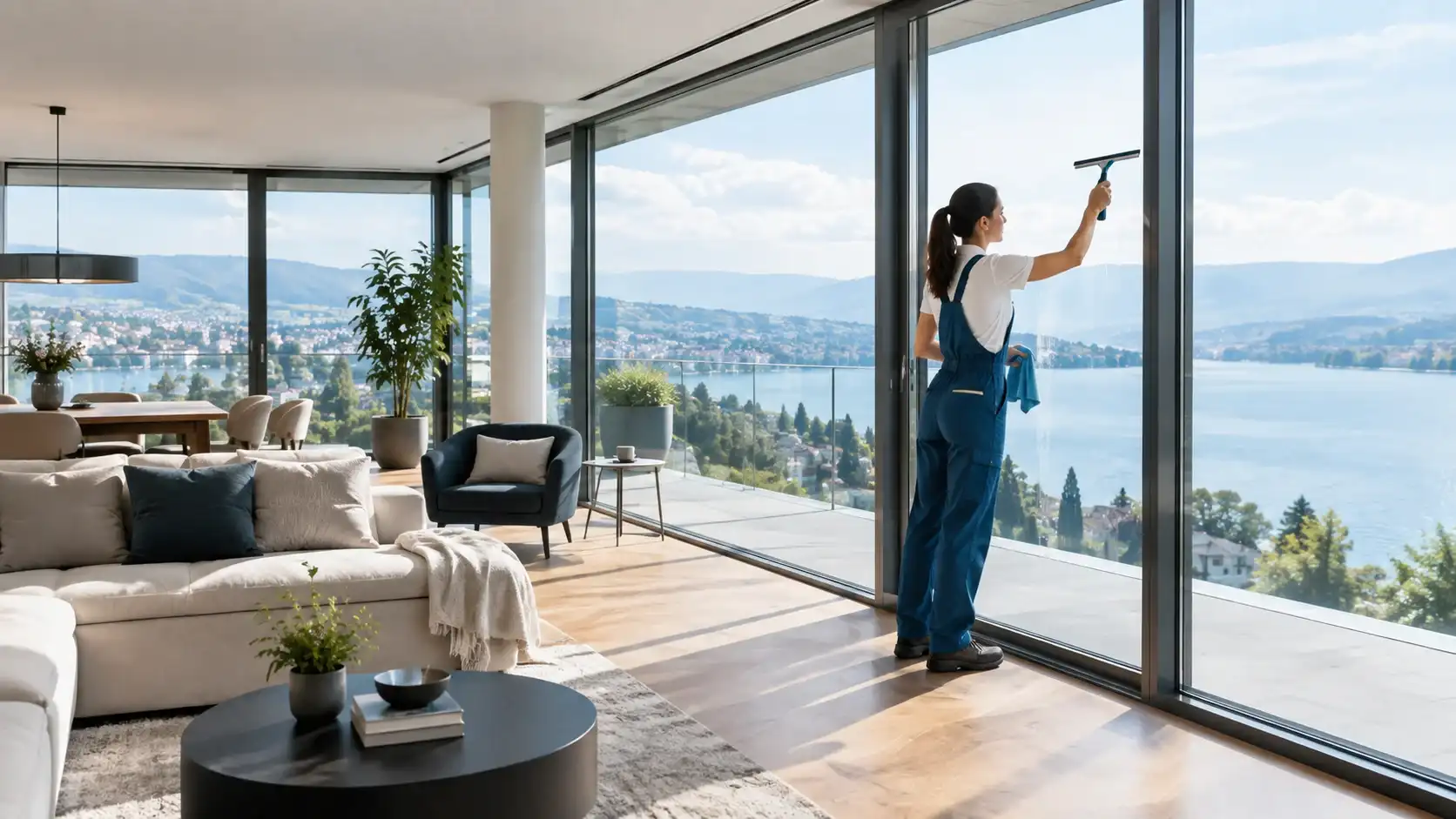 Professionelle Reinigung einer Wohnung an der Goldküste in Thalwil